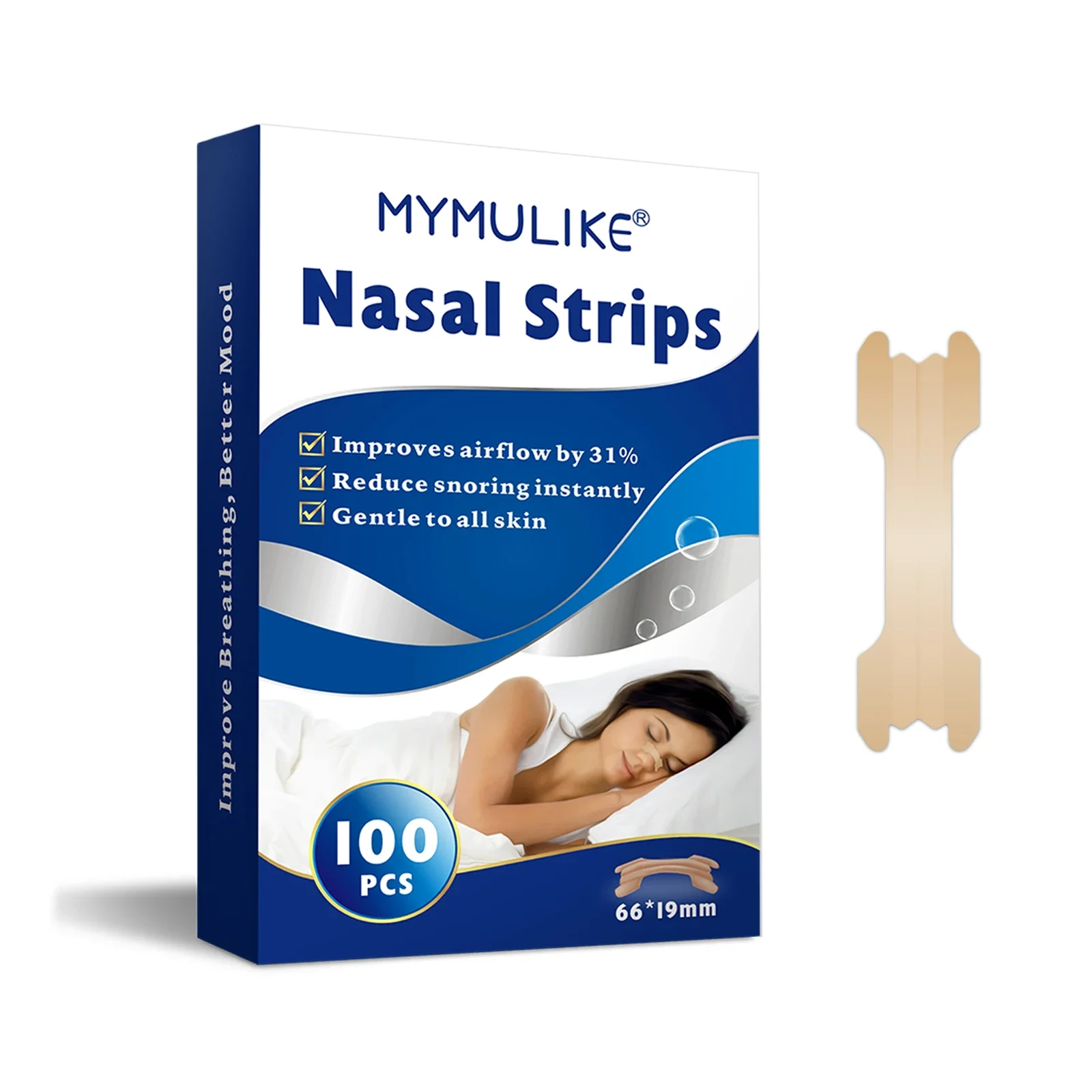 100/200Pcs Anti Snoring Nasal Strips Nasal Strips to Stop Snoring, Instantly Relieves Nasal Congestion Nasal Strips Anti-Snoring