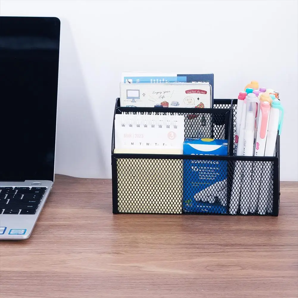 حامل قلم معدني موفر للمساحة ، حامل قلم مغناطيسي متين ، منظم 3 مقصورة للثلاجة والسبورة البيضاء ، اللوازم المكتبية والمدرسية