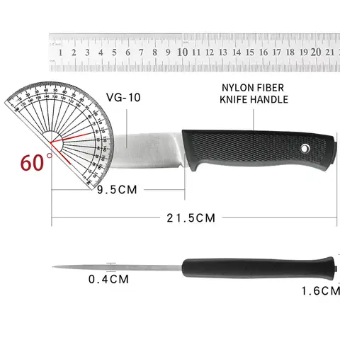 Bärbar kniv med fast blad och hög hårdhet, märkt 5Cr13Mov stål, ABS-handtag med slida, köksknivar, EDC kockkniv, multiverktyg 8 best sales knivar med fast blad - №2