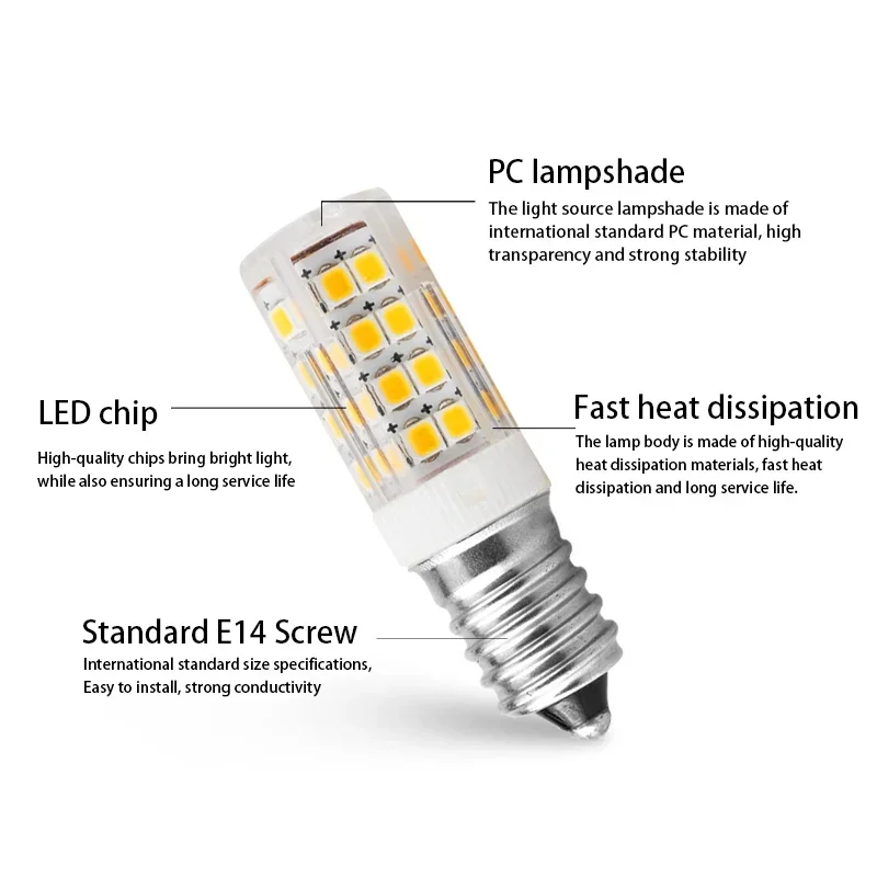 Imagem -03 - Lâmpada de Milho Led para Luzes de Halogênio Candelabro Lâmpada Led Ângulo de Feixe 360 Smd2835 3w 5w 7w 9w ac 220v 230v 10 Peças Lote E14