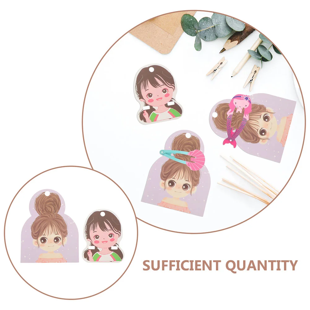 150Pcs Hair Clip Display Card Children Hair Accessories Bracket Paper Holder Bow Cards Hair Care Styling Hairpins