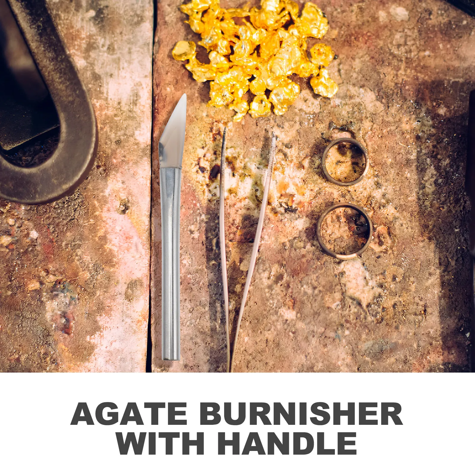 

2Pcs Agate Burnisher Handle Jewelry Polishing Tool Silver Gold Smoothing Jewelry Shop Professional Use Agate Burnisher