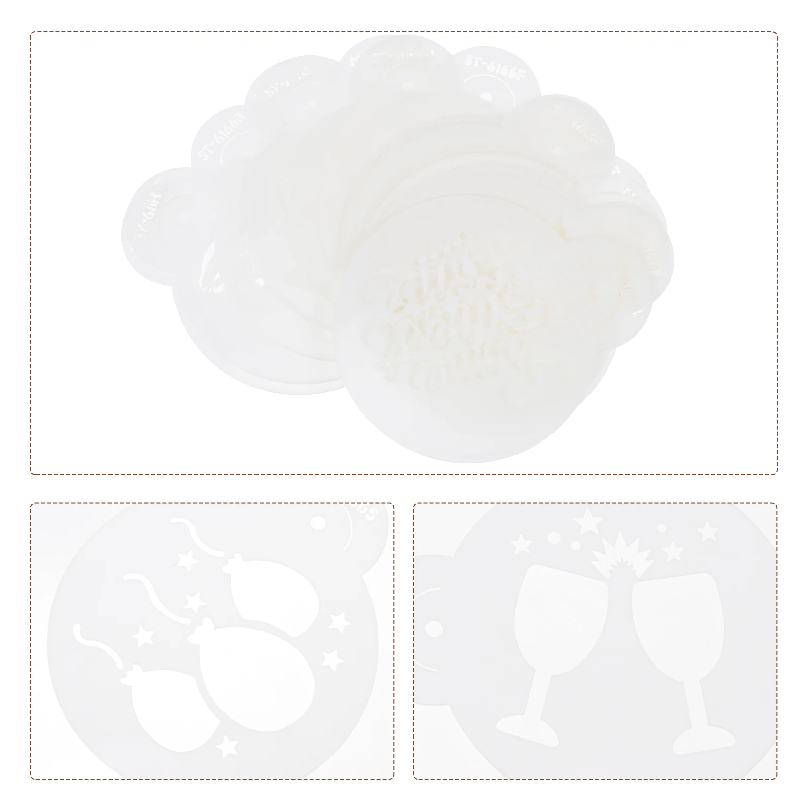 

Birthday Happy Stencils Coffee Latte Art Templates Decorate Painting Tools Cappuccino Foam Spray Easy Clean Kitchen