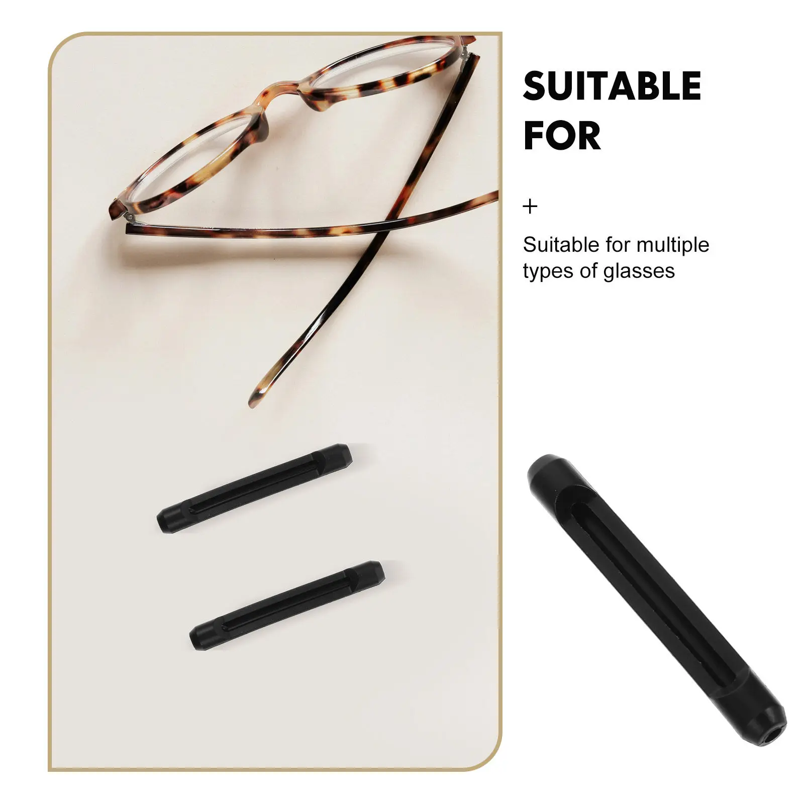 40Pairs Black Silicone Eyeglass Ear Cushions Temple Tips Anti Slip Glasses Ear Grips for Sports Cycling Jogging Studying Work