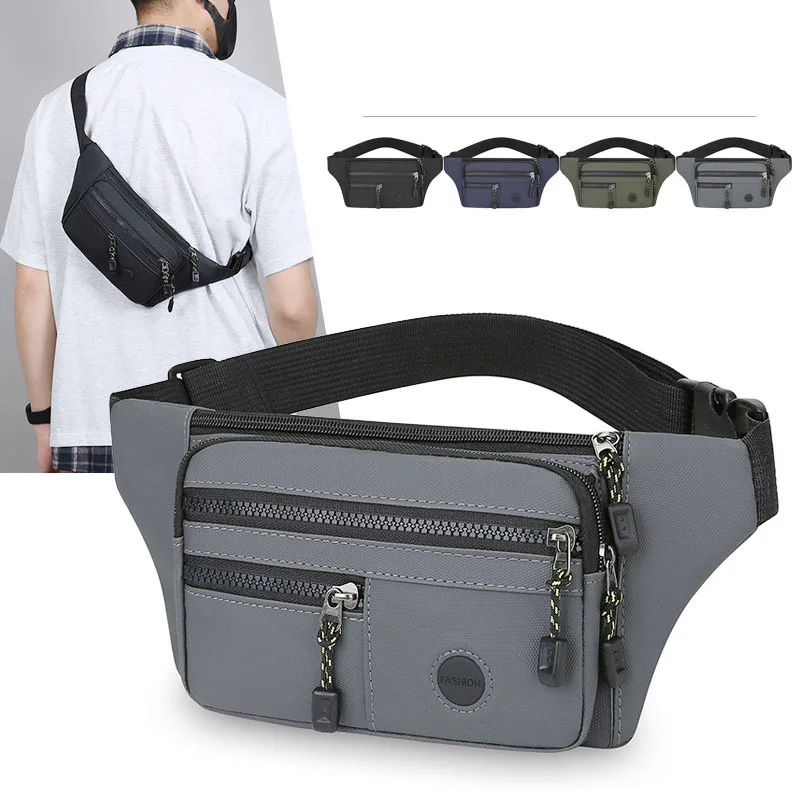 

Ultra Thin TOP Nylon Waterproof Waist Bag Men's Outdoor Hiking Travel Crossbody Shoulder Chest Pack Lightweight Messenger Bag