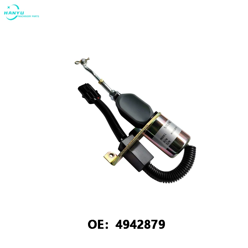 New High-quality 6BT Diesel Engine Spare Parts 4942879 Fuel Pump Solenoid Valve Flameout switch stops the oil cut-off valve