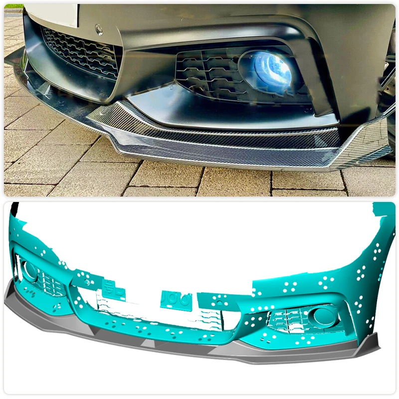 Carbon Fiber Car Front Bumper Lip Spoiler Splitter for BMW 4-Series F32 F33 F36 435i 440i M-Sport 14-19 Front Lip Chin Protector