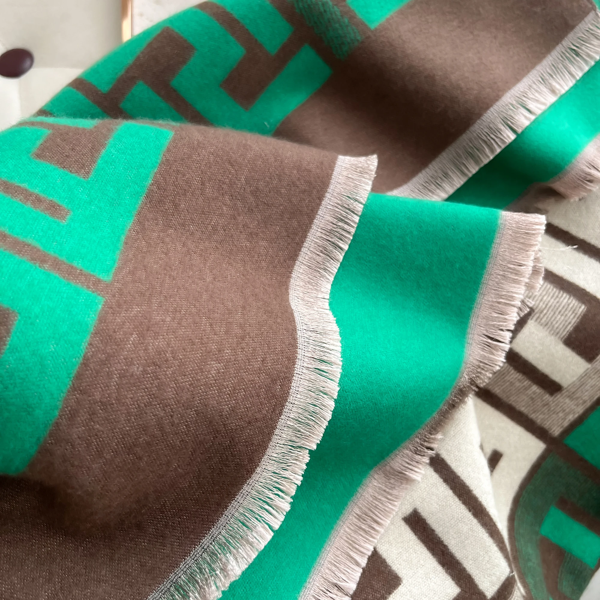 Double Sided Letter Tassel Scarf Mature Imitation Cashmere Warm Shawl Autumn Winter Office Coldproof Windproof Wrapped Scarf