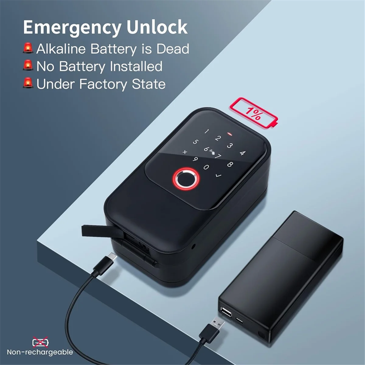 ELBA_Smart Key Lock Box، صندوق قفل بلوتوث مع بصمة الإصبع ورمز المرور