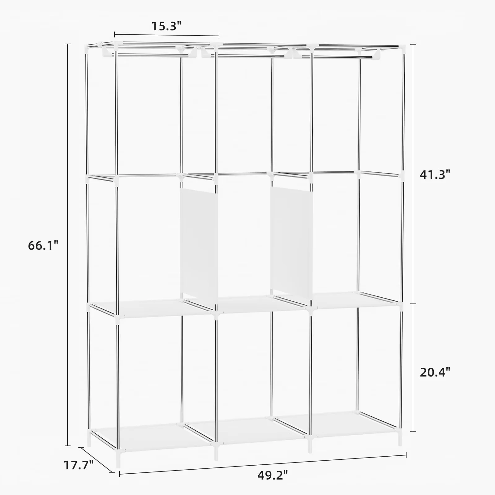Space saving portable closet organizer, adjustable small space storage rack, easy to assemble, durable and versatile image 5