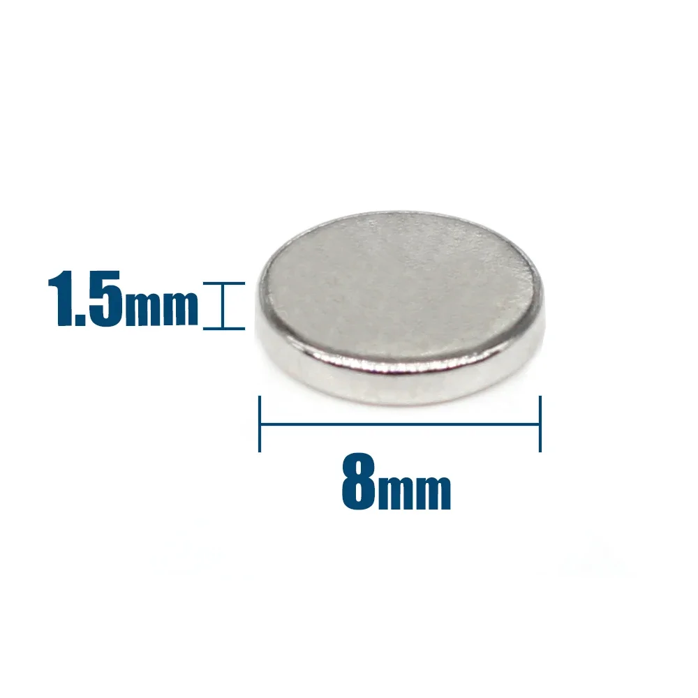 8x1.5mm Small Round Disc Neodymium Magnets Bulk Powerful NdFeB Permanent Magnets for Home Fridge Office DIY Projects 8*1.5mm