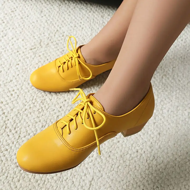 ORCHA LISA ماركة 2025 الترفيه الإناث مضخات جولة تو كتلة الكعوب 3.5 سنتيمتر الدانتيل يصل حجم كبير 40 41 42 43 خمر أحذية النساء اليومية