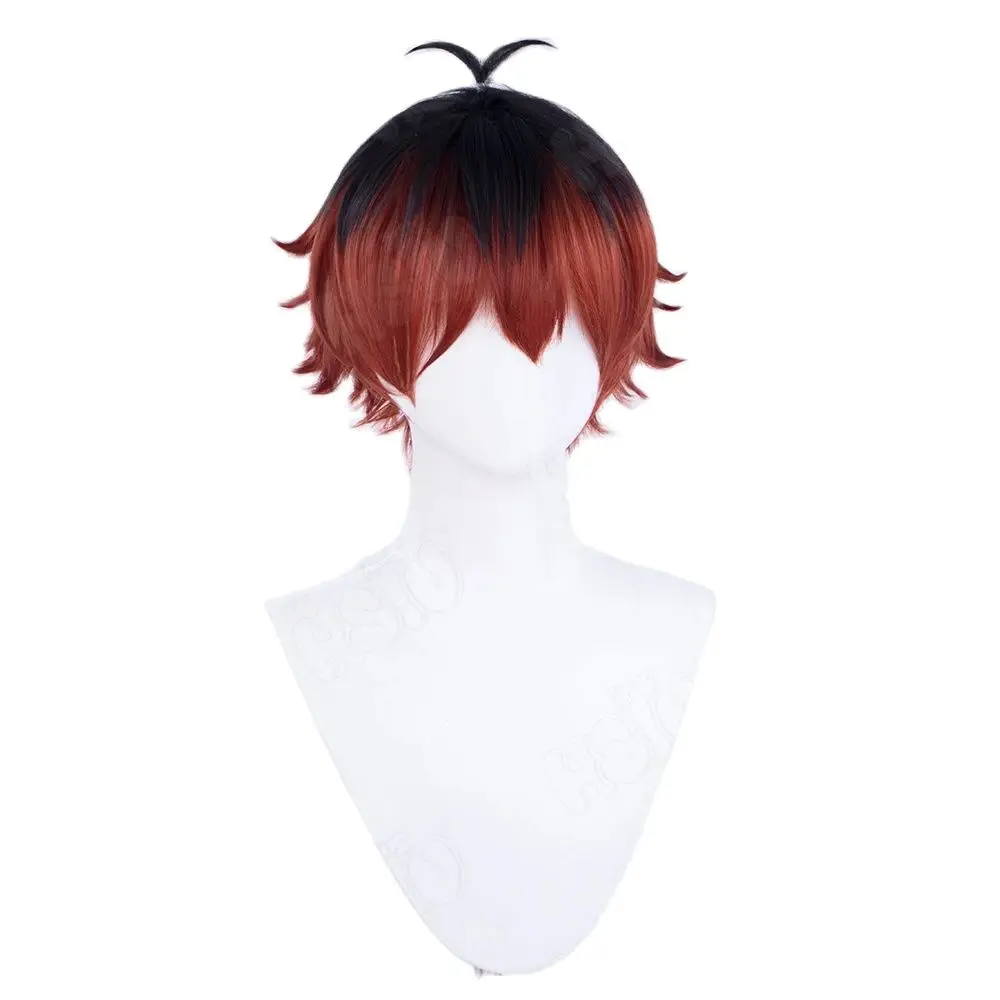 Anime Frieren at the Funeral Stark Cosplay Wig orange mixed black short hair anime cosplay Wig Halloween Cosplay Wig