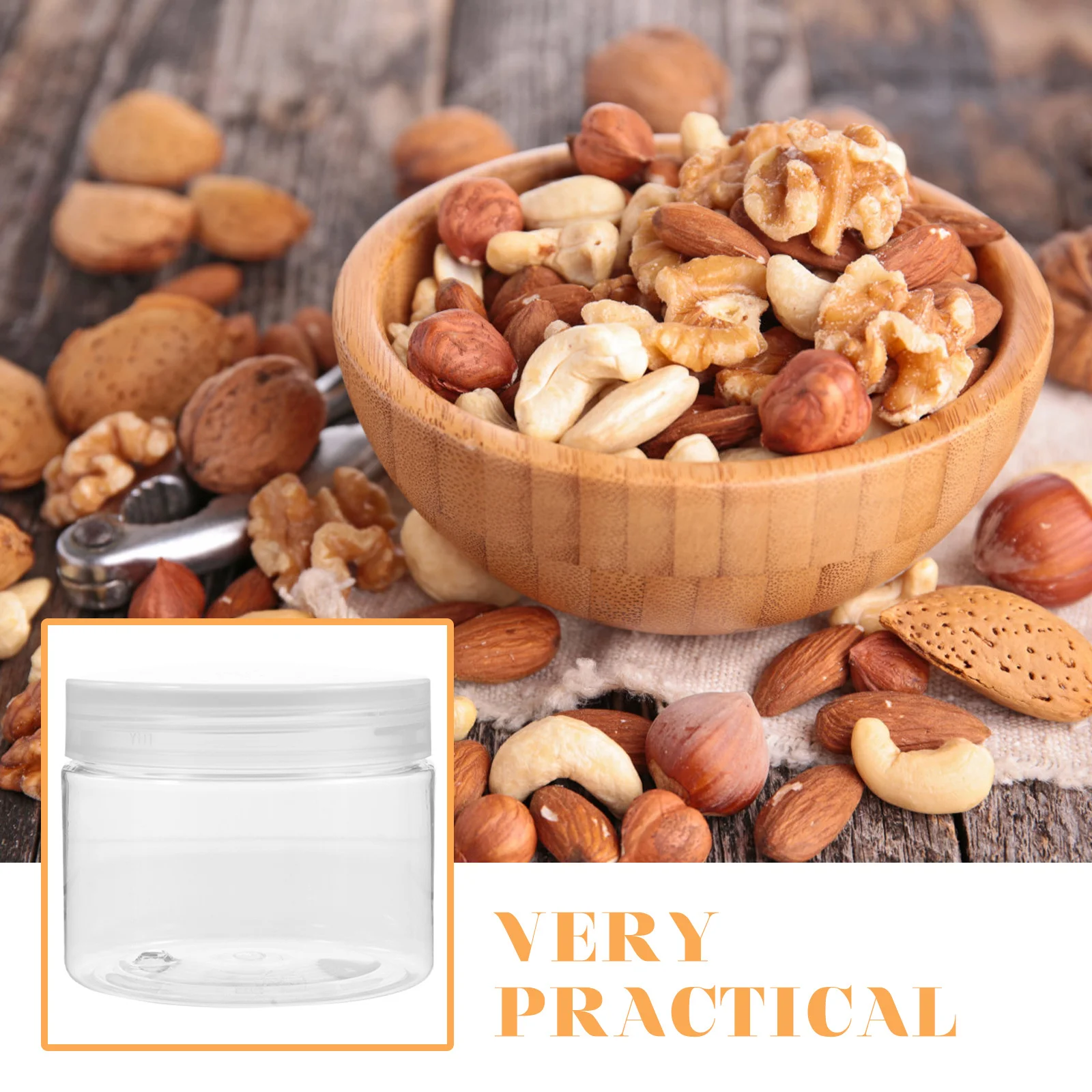 

10Pcs Transparent Pet Jar Airtight Sealed Containers Kitchen Food Storage Cereal Tea Leaf Clear Organizer Case