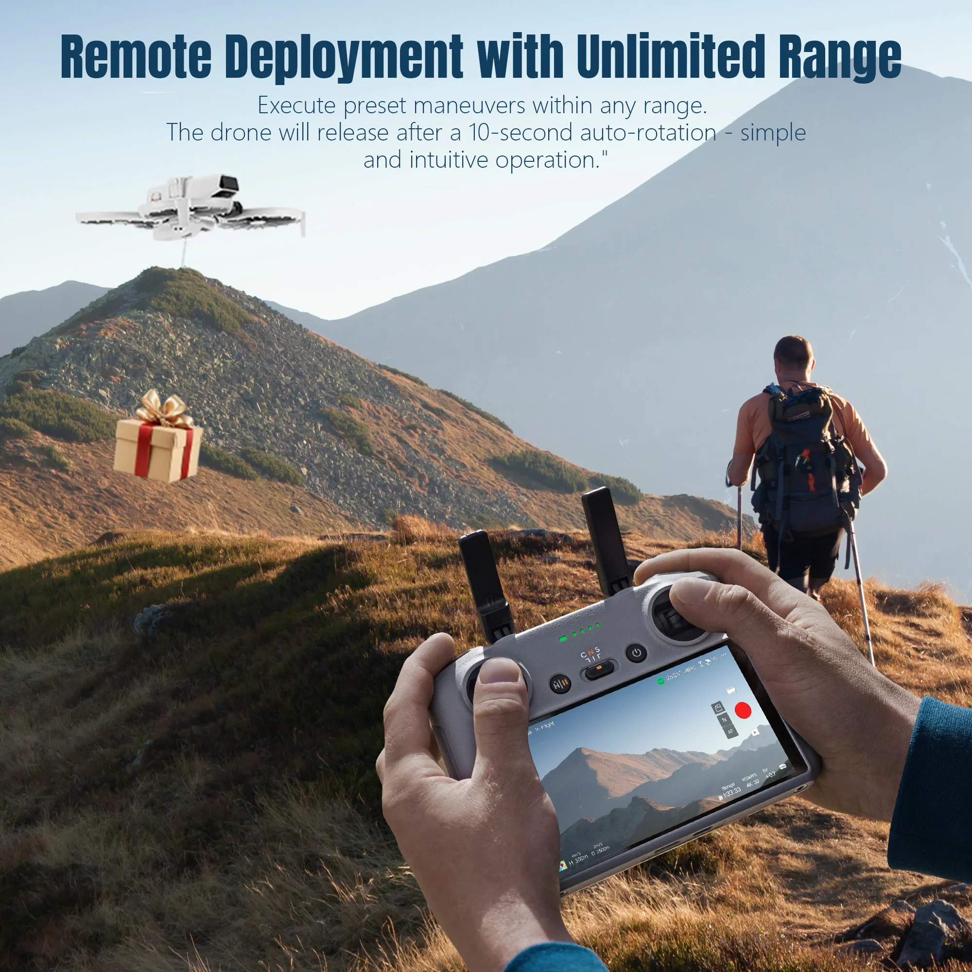 

For DJI FLIP Airdrop System Drone Thrower Fishing Gift Delivery Dropper Rescue Deliver w/ Top Extension Mount Holder Accessories