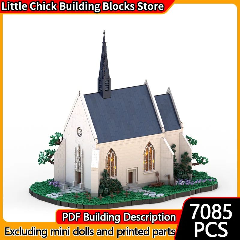 Model Średniowiecznego Zamku MOC Klocki Konstrukcyjne Kaplica Architektura Modularna Technologia Prezent dla Dzieci Zabawki do Składania Zestaw