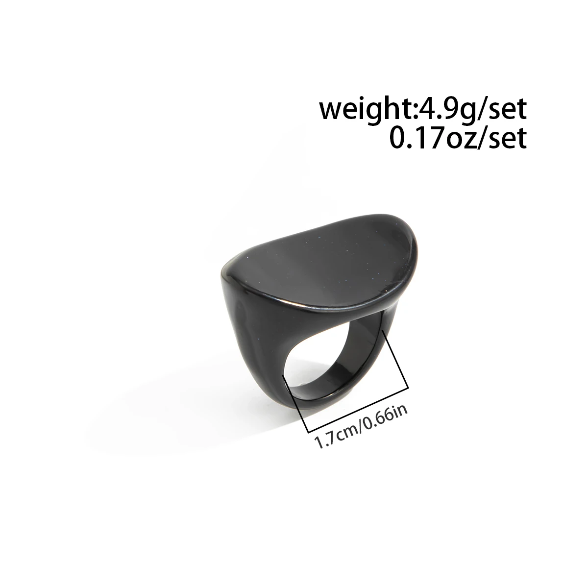 SHIXIN بسيط الأسود والبيج مكتنزة الراتنج الاكريليك خواتم للنساء الرجعية هندسية غير النظامية المفصل خاتم اكسسوارات #4