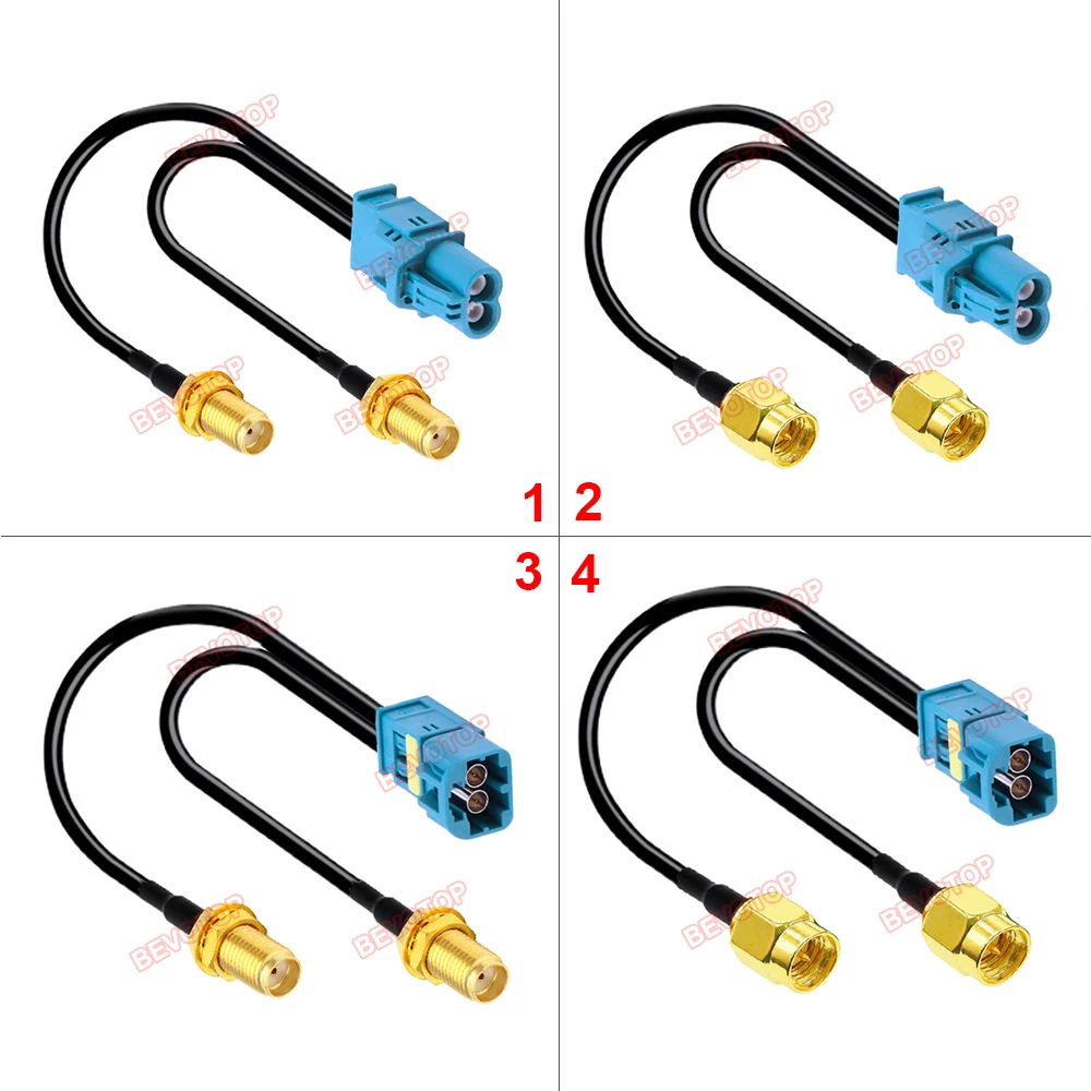 1PCS RSBG Type Dual Core 2-in-1 Mini Fakra Code Z to 2 x SMA Male/Female connector RG174 Cable 50 Ohm Wire Harness