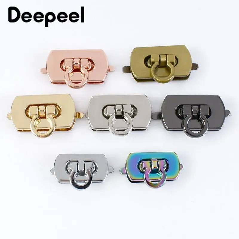 2/5Pcs 30x17/25x13mm Bag Locks Buckle Fashion Twist Turn Lock Snaps DIY Replacement Latch for Bags Purse Click Clasp Closure