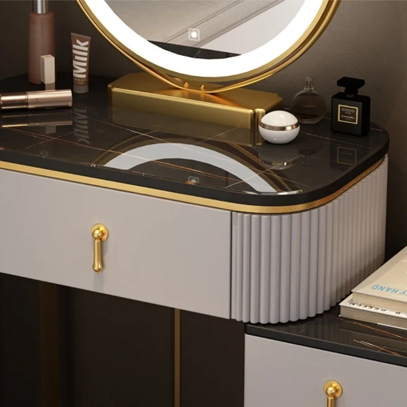 Integrated Makeup Dressing Table Mirror Girl Bedroom Minimalist Dressing Table Makeup Storage Cabinet Tavolo Trucco Furniture