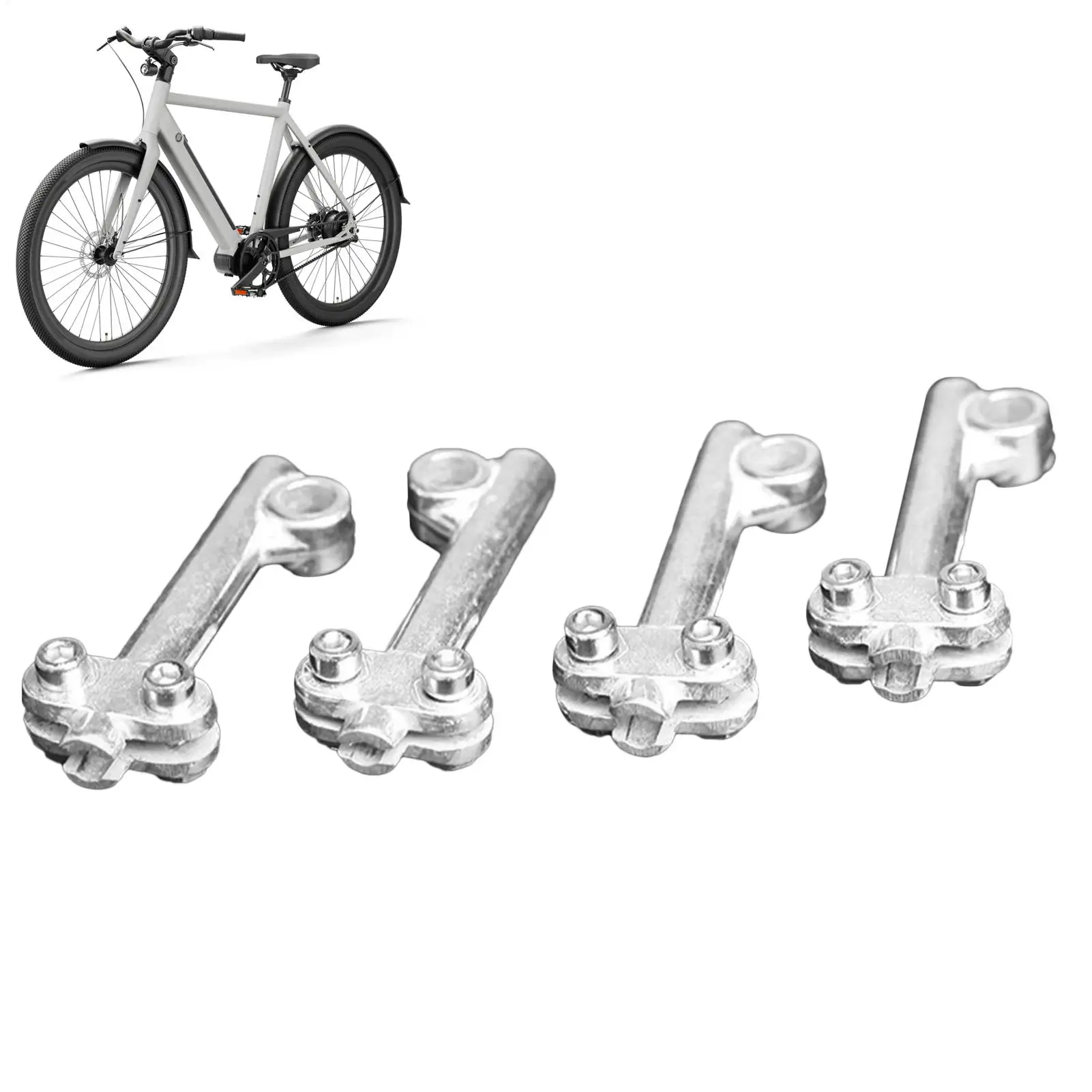 4 Stück Fahrrad-Schutzblechhalterungen, verstellbare Schutzblechhalterungen aus Aluminiumlegierung, leichte, rostfreie Montagestützstangen für den Rennradgebrauch – Detail 1