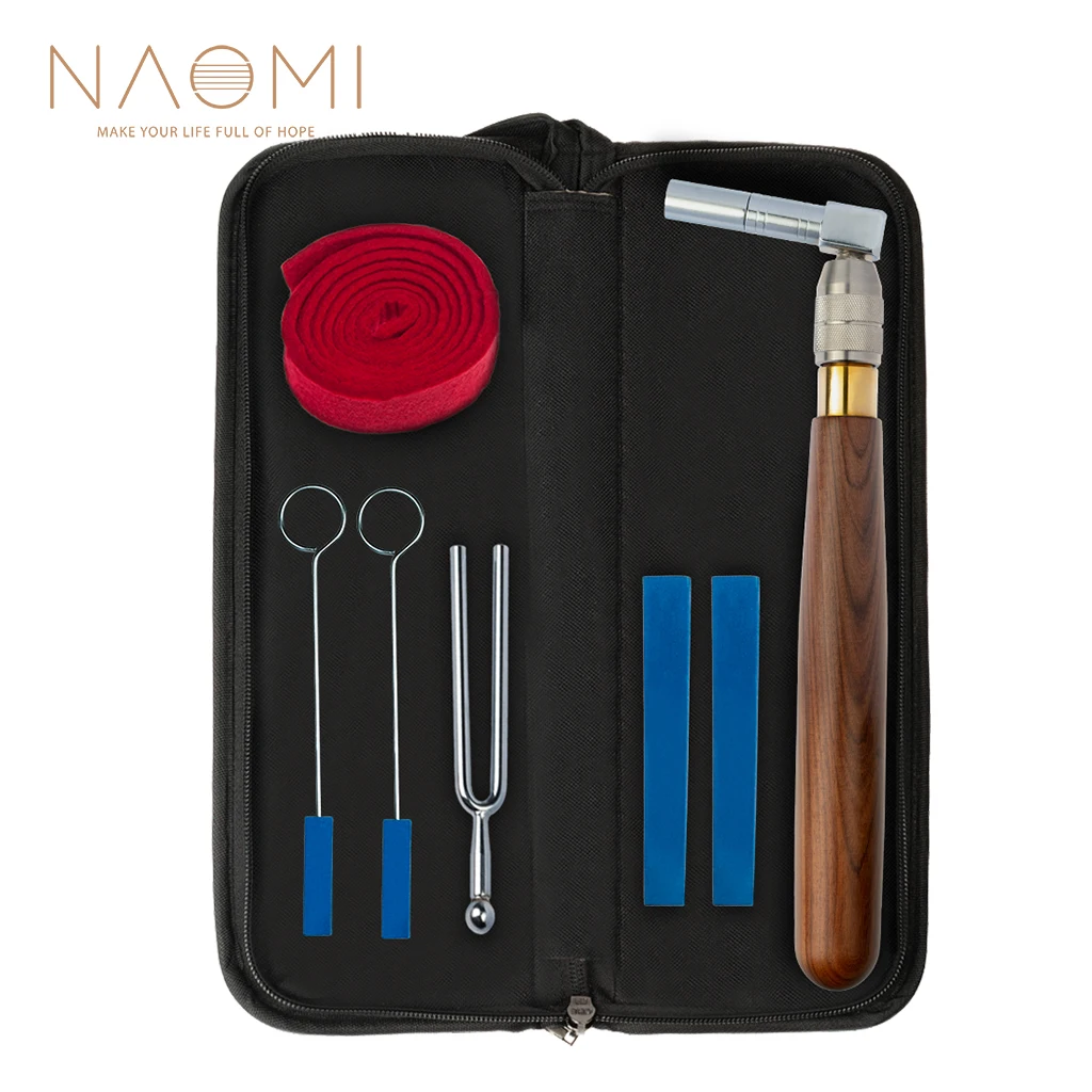 

NAOMI Piano Tuning Kit W/Piano Tuning Hammer Rosewood Handle Rubber Wedge Mute Temperament Strip Tuning Fork And Case