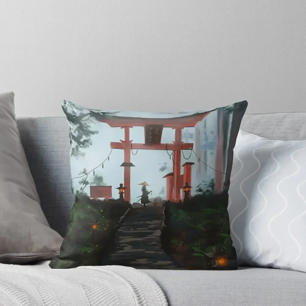 

The samurai and the torii Throw Pillow pillow cover luxury Sofa Cushions Cover Sofa Cover pillow