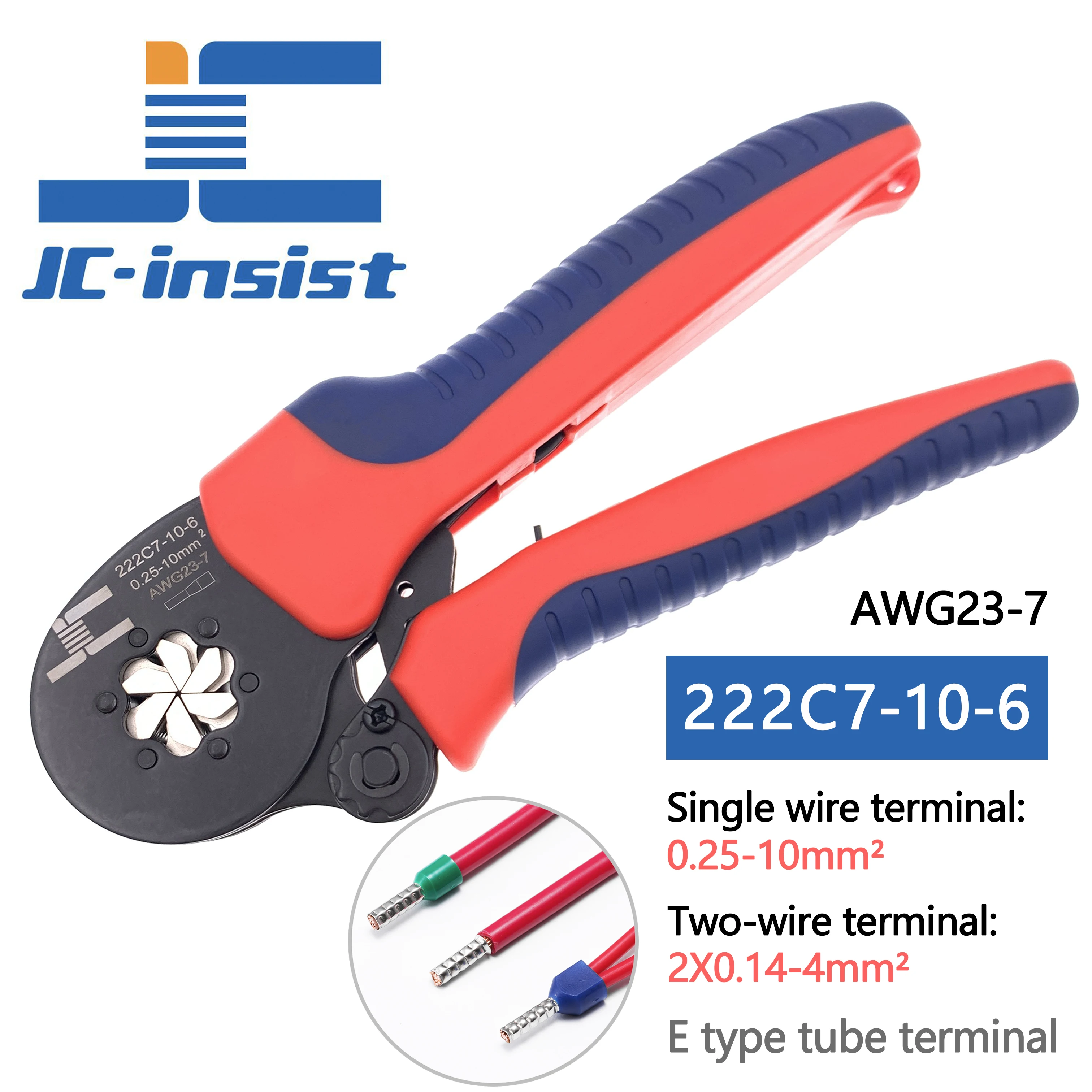 Tubular Terminal Crimping Pliers 0.25-10mm2 0.25-16mm2 quadrilateral hexagon