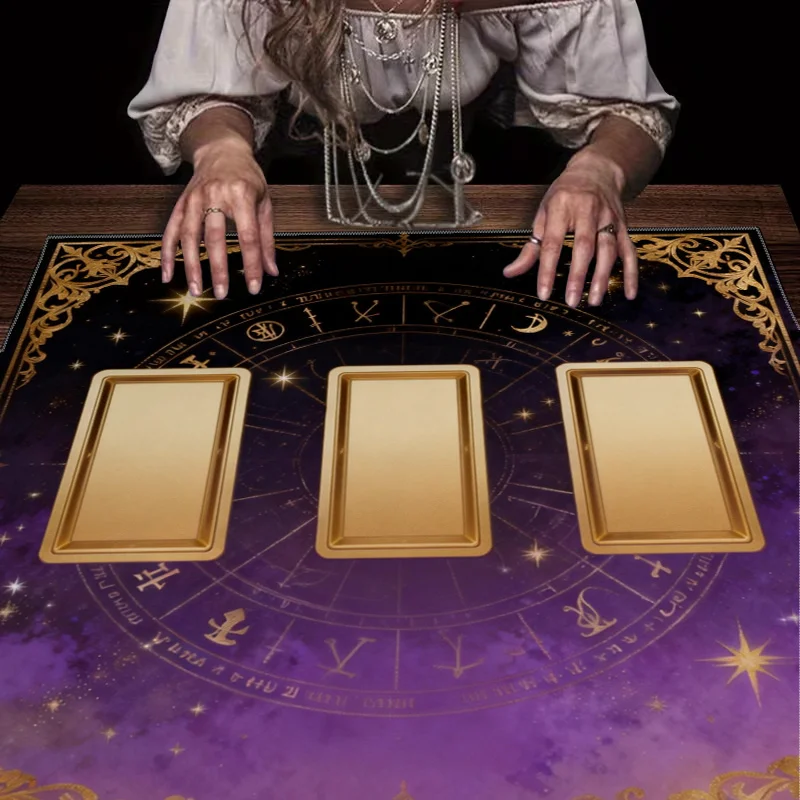 Mystic Tarot Astrology Reading Cloth Tablecloth Zodiac Magic Divination Mat Wicca occult Ceremony Spread 60x60cm