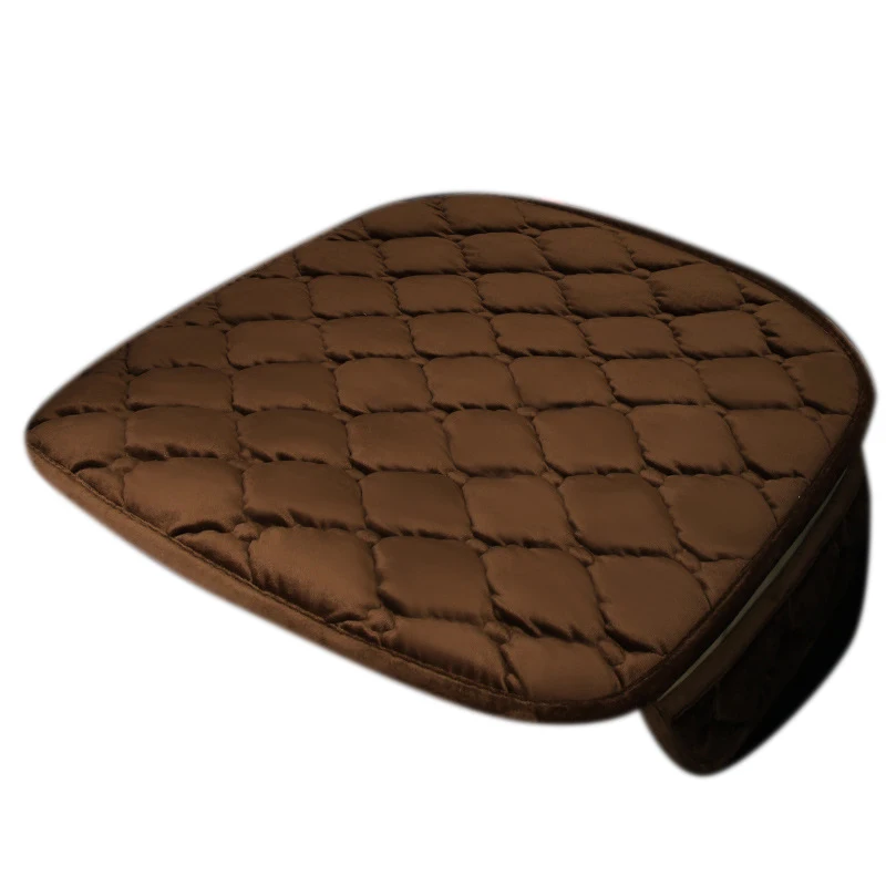 

Чехол для автомобильного сиденья, подушка, универсальный короткий плюшевый Бархатный Чехол для переднего сиденья, автомобильный аксессуар, защита для зимнего сиденья (кофе