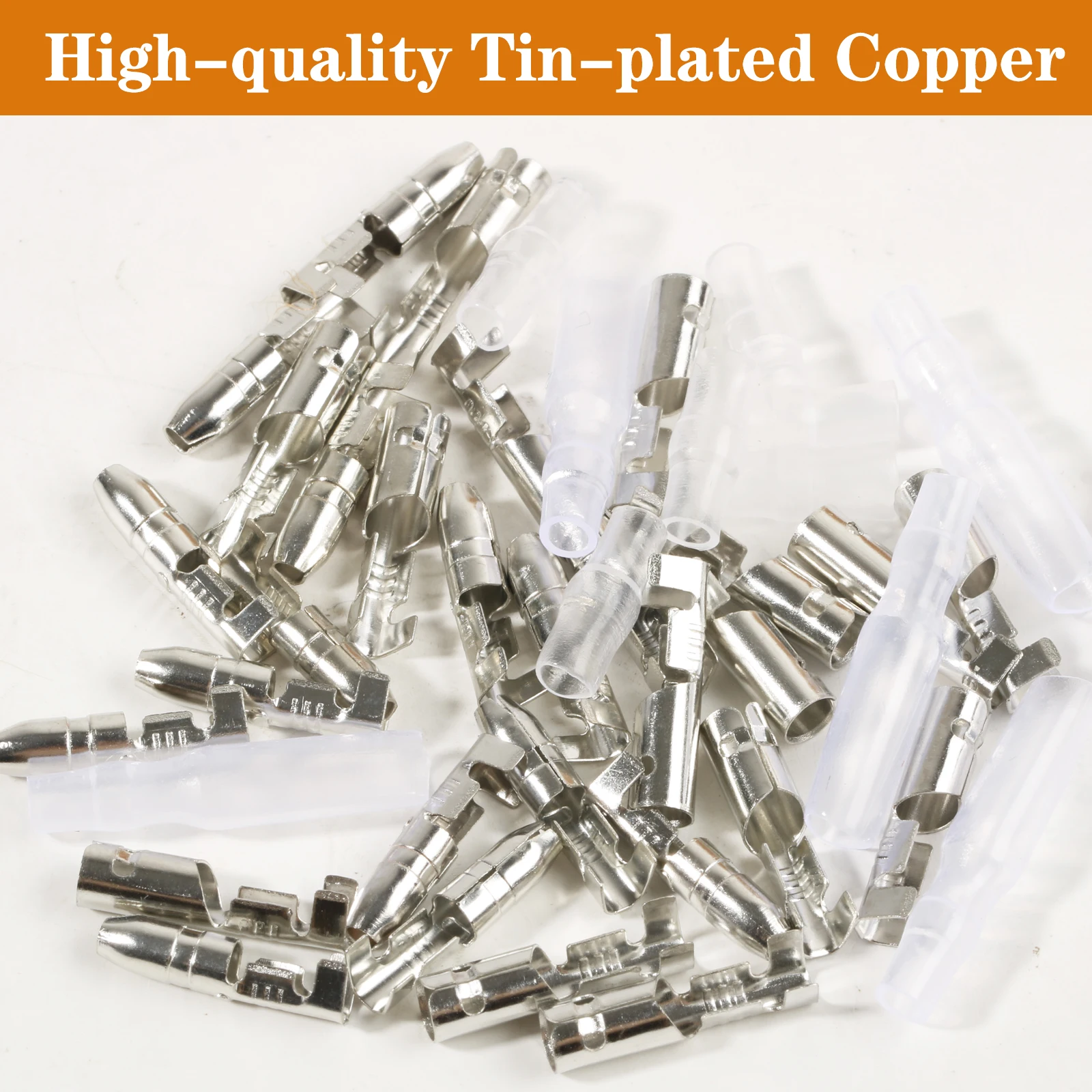 150pcs Crimp Wire Terminal Connector Cold Pressure Junction Terminal Insert Spring With Rubber Sleeve 2.8mm 4.8mm 6.3mm