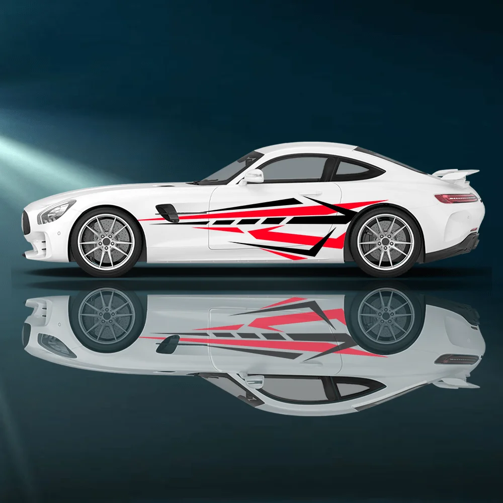 

Виниловые наклейки с разноцветными линиями, гоночный автомобиль, самоклеящаяся наклейка из ПВХ, подходит для грузовиков, внедорожников, украшения, автоаксессуары, подарок