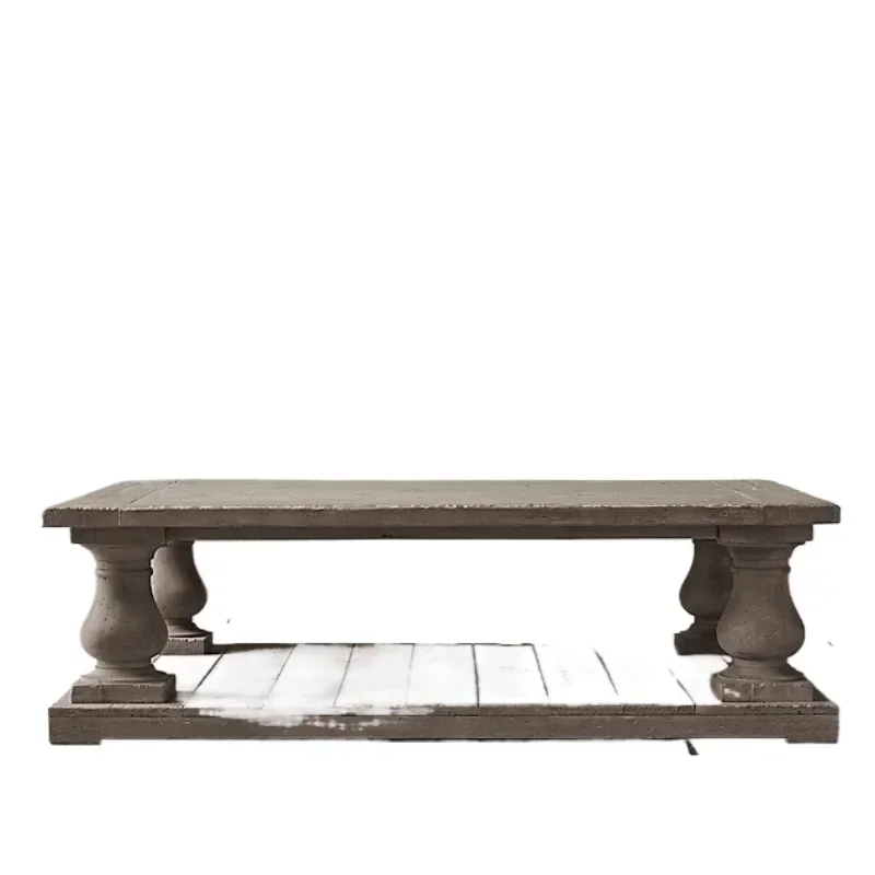 

Solid wood square coffee table American country retro oak living room household small apartment coffee table