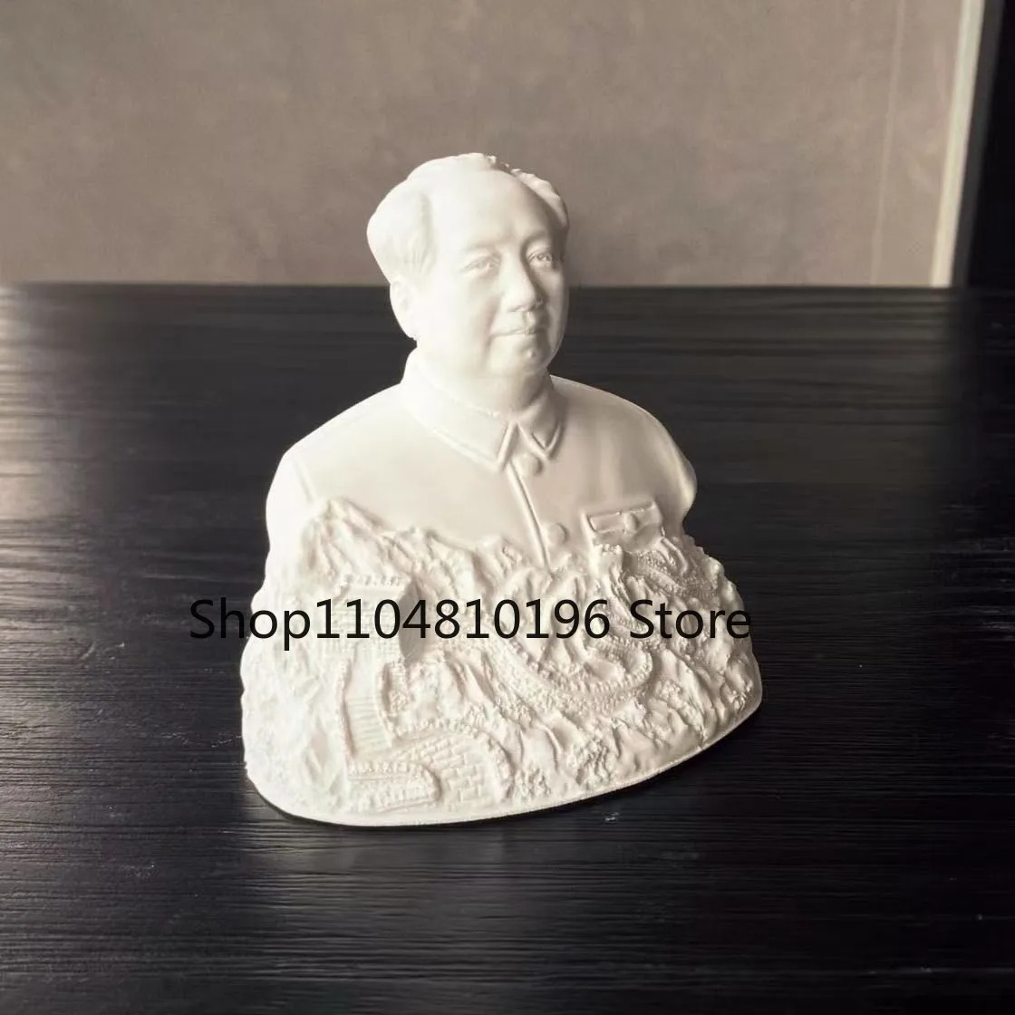 Mao Zedong Plaster Statue Great Wall Theme Office Study Desk Decor