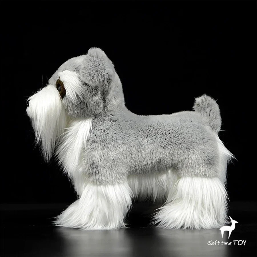 Schnauzer Plüschtier High Fidelity Yorkshire Terrier Plüschtier Hund Peluche Lebensechte Kuscheltiere Simulation Puppe Kawai Spielzeug Geschenke