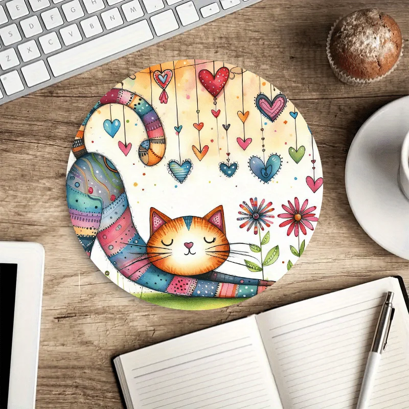 Heart-shaped cat Desk Mat Small size Gaming Keyboard Rug Laptop Cool Anime Mouse Pad PC Gamer Mousepad Household Office work