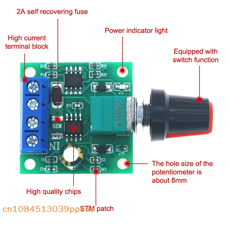 

{QTG333} 1 Pc Adjustable Speed DC Motor Driver Home Improvement Durable DC 1.8V 3V 5V 6V 12V PWM Motor Speed Controller
