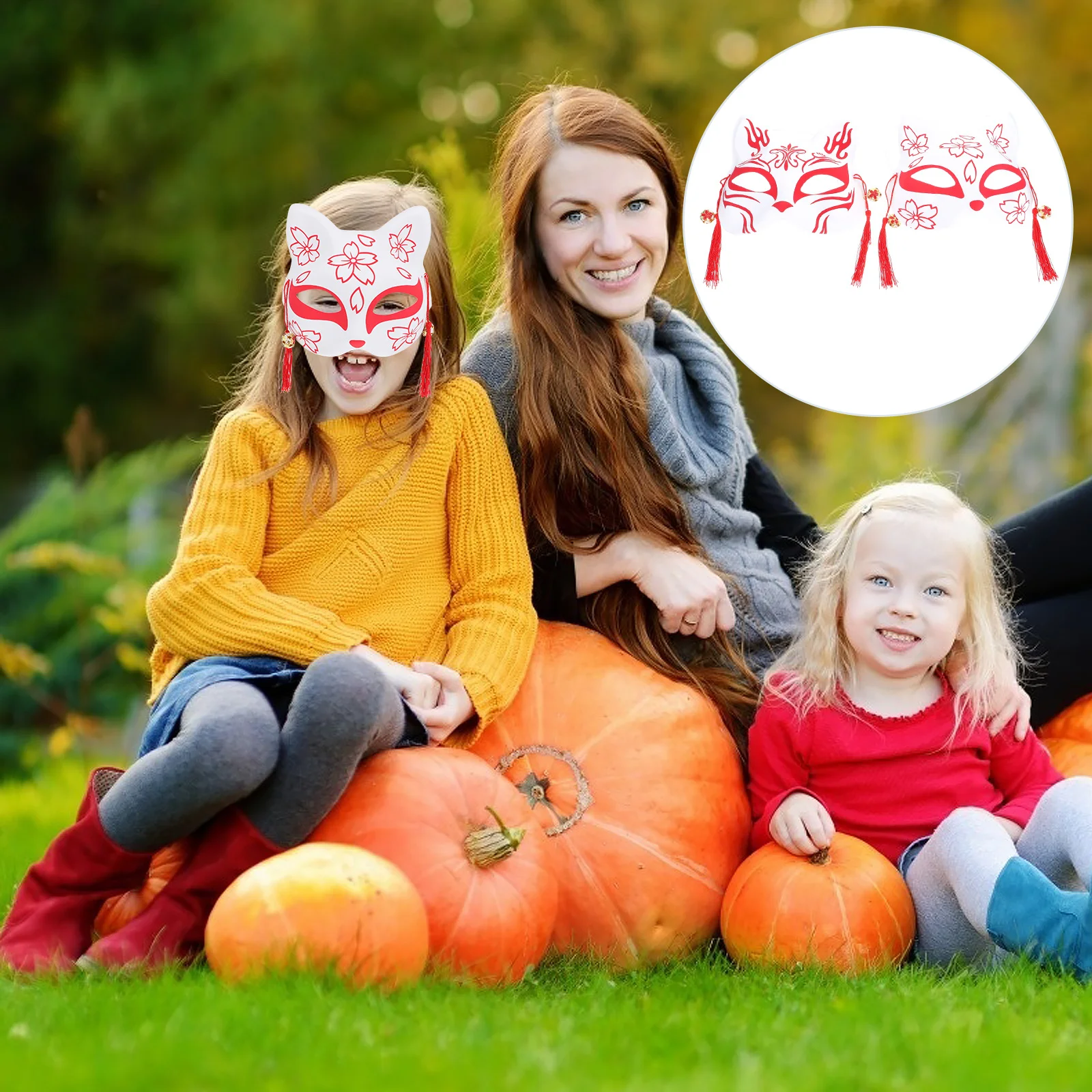 

2Pcs Decorative Foxes Mask Half Face Party Cosplay Mask Props Unique Funny Festival Performance Supplies Party Supply