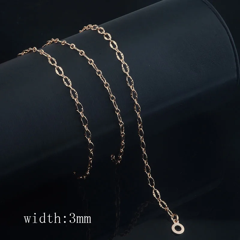 15 Style Mens Womens 585 Rose Gold Color Chain Herringbone Curb Necklace Fashion Jewelry 20inch 24inch