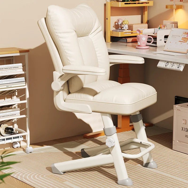 adjustable-cream-computer-chair-with-backrest-for-home-study-desk-comfort-and-long-sitting-sessions