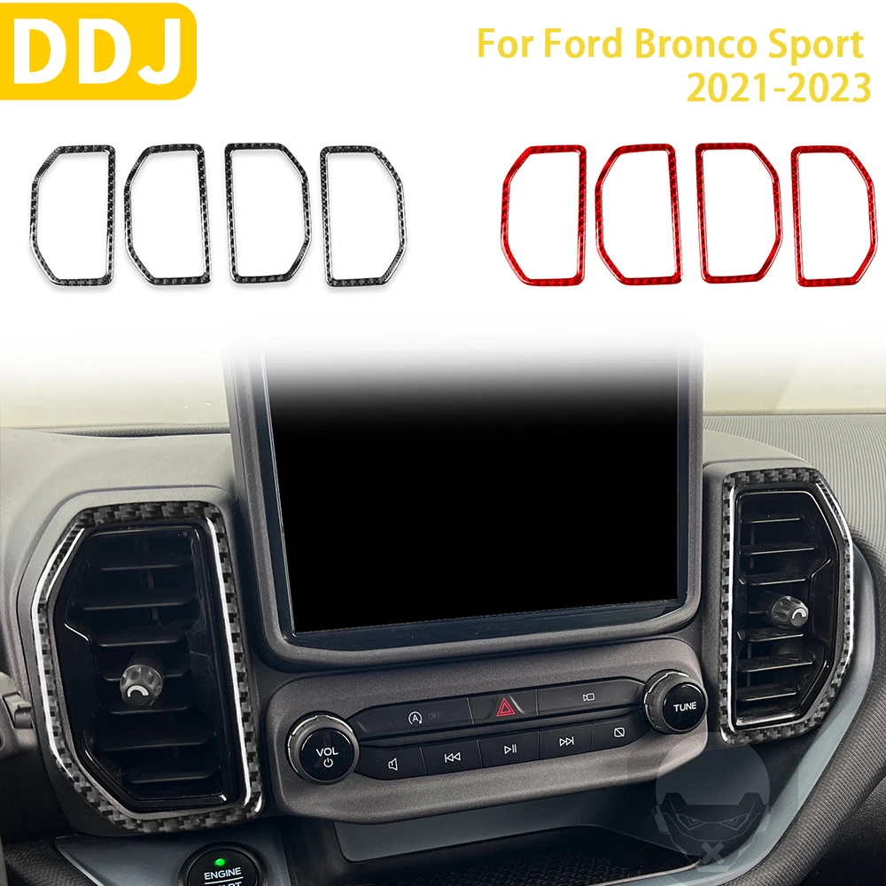 

For Ford Bronco Sport 2021 2022 2023 Accessories Carbon Fiber Car Interior Air Outlet Panel Trim Sticker Decoration