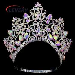 Levery 2024 New  Pageant Wedding Crown Bridal Headwear Brithday Party Rhinestone Diadem Bridal Adjustable Headpiece