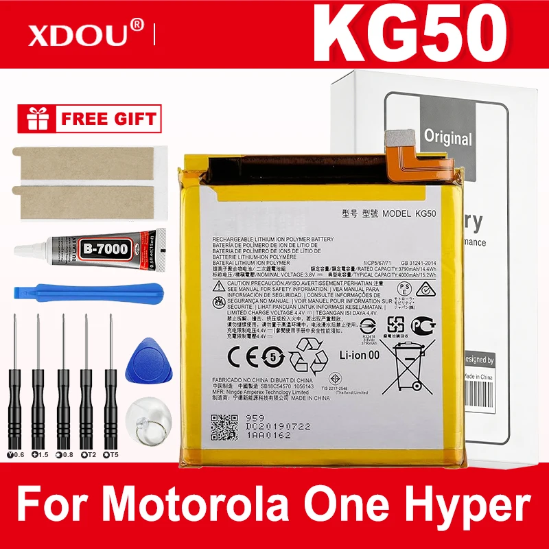 100% New KG50 4000mAh Battery For Motorola Moto One Hyper XT2027 XT2027-1 XT2027-2 XT2027-3  Phone Batteries.