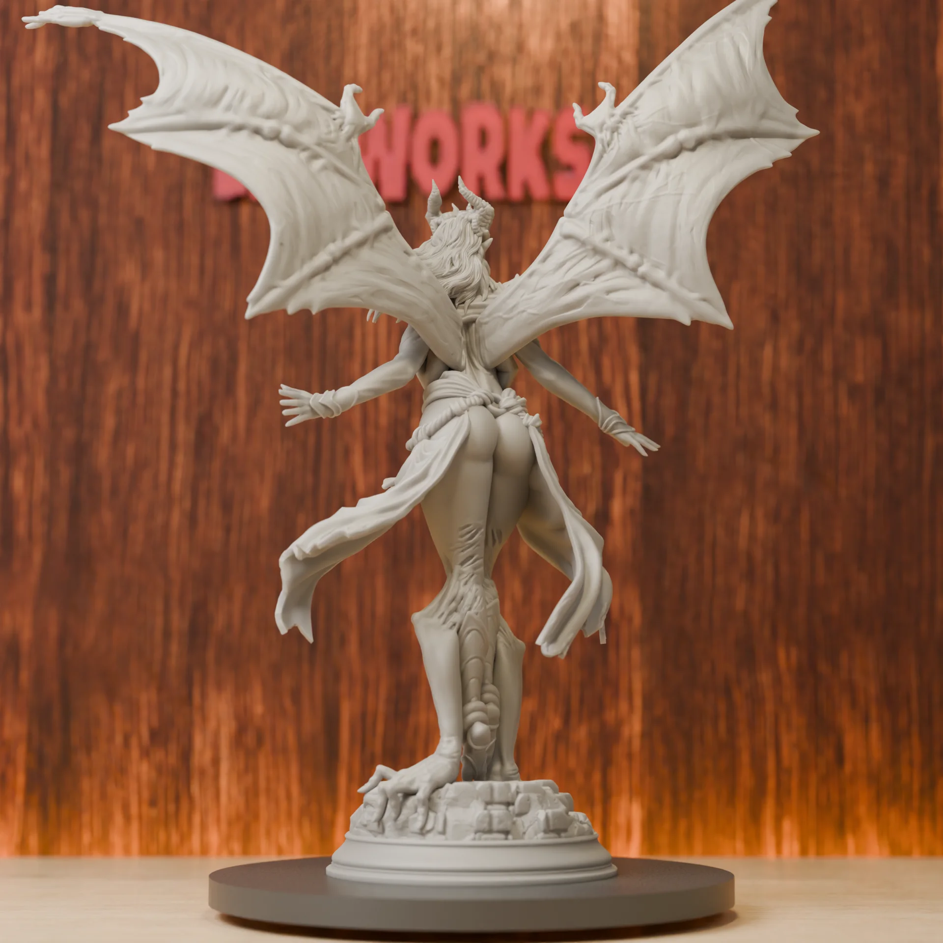 Female Demon | Arch Devil of Lust Miniatures | 28mm-75mm | Resin 3D Printed DND Pathfinder Mini | Unpainted Grey