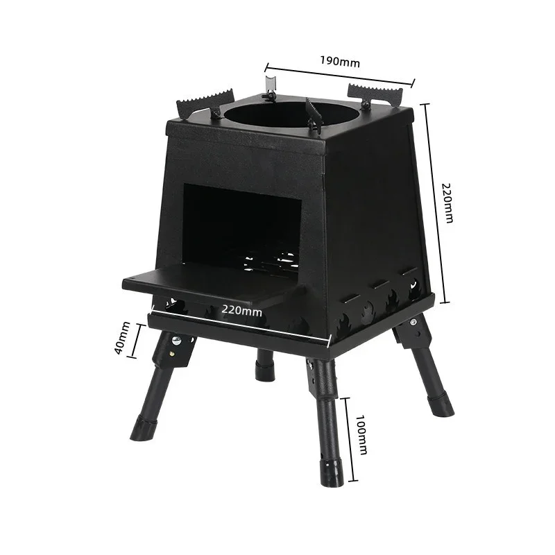 

Portable Stainless Steel Folding Wood Stove Modern Outdoor Camping Picnic & Road Trips Freestanding Installation for Tent BBQs