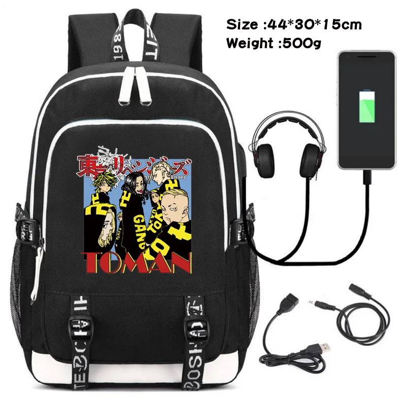 Anime Tokyo Revengers Cartoon Backpack Student School Bag Satchel Laptop Travel Rucksack Daypack