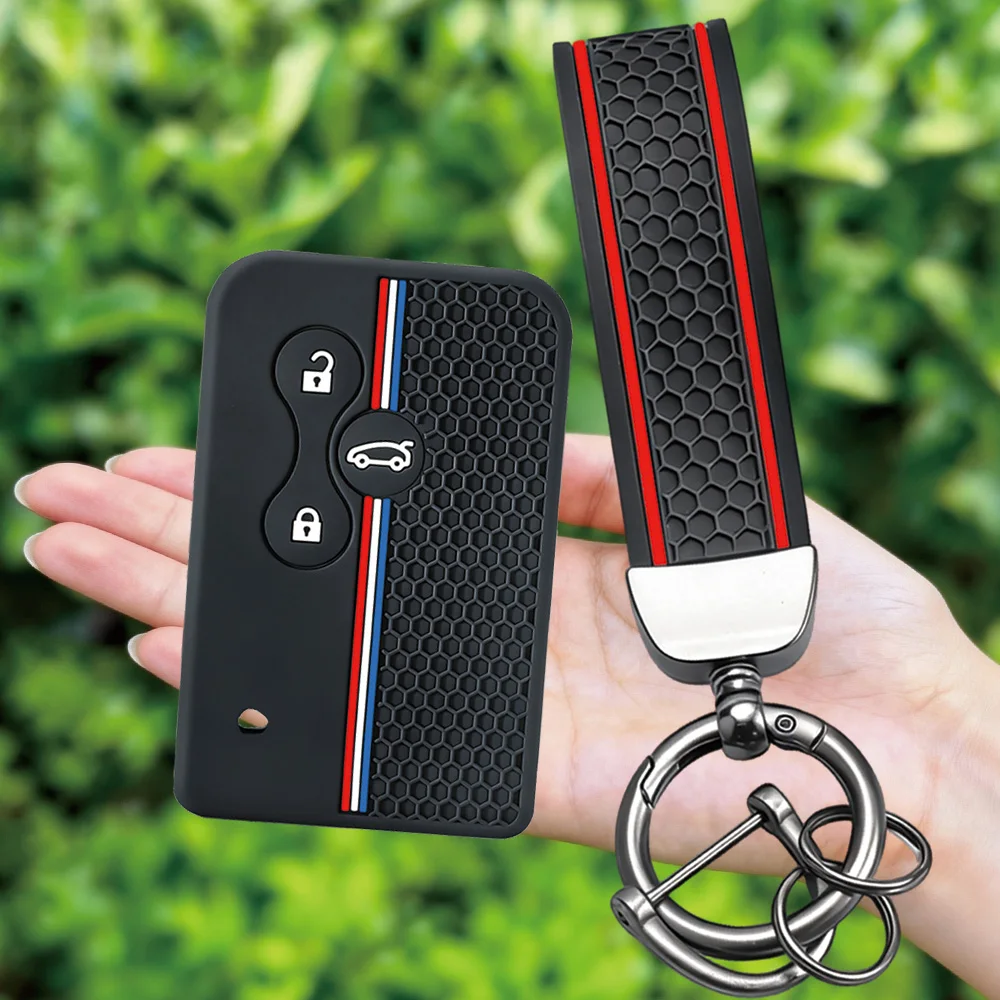 Silicone Keychain Car Keys Accessories Key Case Cover For Renault Megane Clio Megane 2 Scenic Stage Koleos Logan Region Card