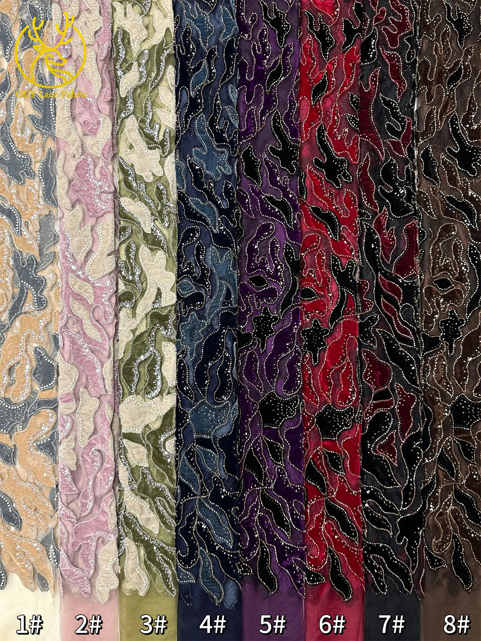 Roter Samtstoff mit Perlen und Pailletten, Spitzenstoff 2026, eleganter bestickter Tüllstoff für Bräutigam, französisches Hochzeitskleid, Abendkleid, zum Nähen, 5 Yards – Detail 25