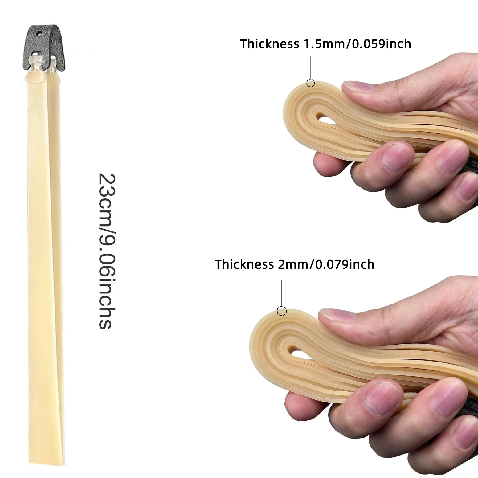 12PCS Thickened Natural Flat Slingshot Bands High Elasticity,Hunting Slingshot Replacement Latex Bands Heavy Duty