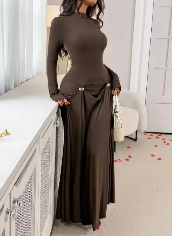 

Spring/Summer Women's Slimming Long Sleeve Dress for Dinner And Commuter 2026 Fashion Casual Elegant Style